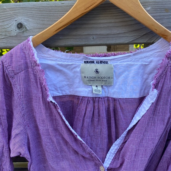 Maison Scotch light purple dress shirt (open v-neck W/buttons) - Picture 2 of 2